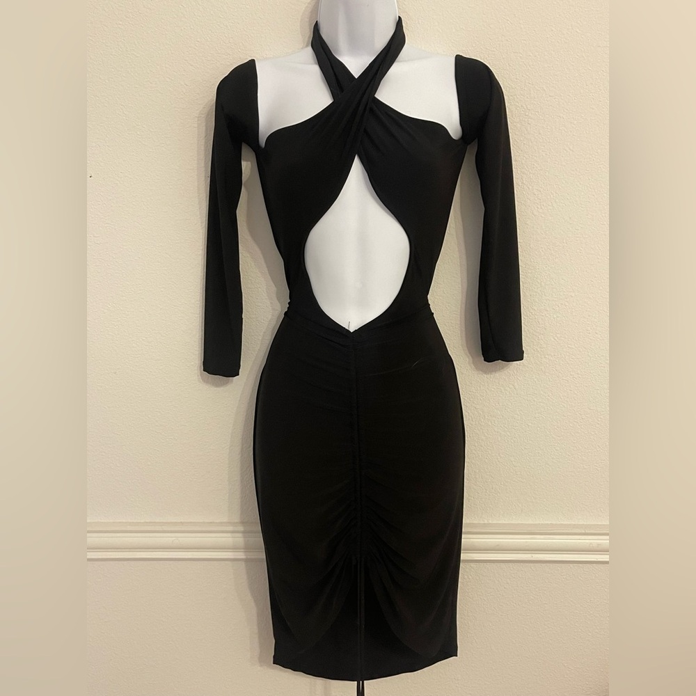 FashionNova Black Halter Top Dress